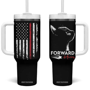 Kamala Harris Forward Tumbler With Handle Cats For Kamala First Female President American Flag 2024 Election TB10 One Size: 40 oz Black Print Your Wear