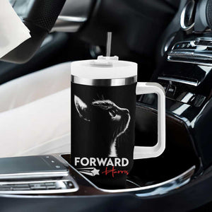 Kamala Harris Forward Tumbler With Handle Cats For Kamala First Female President American Flag 2024 Election TB10 Print Your Wear