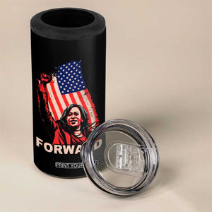 Kamala Harris Forward 4 in 1 Can Cooler Tumbler Madam President Feminist American Flag 2024 Election TB10 Print Your Wear