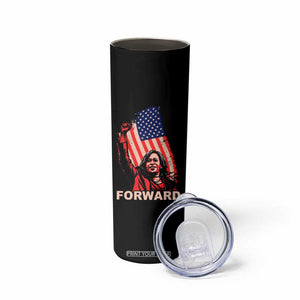 Kamala Harris Forward Skinny Tumbler Madam President Feminist American Flag 2024 Election TB10 Print Your Wear