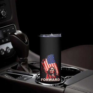 Kamala Harris Forward Skinny Tumbler Madam President Feminist American Flag 2024 Election TB10 Print Your Wear