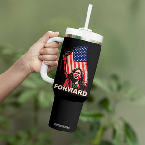 Kamala Harris Forward Tumbler With Handle Madam President Feminist American Flag 2024 Election TB10 Print Your Wear