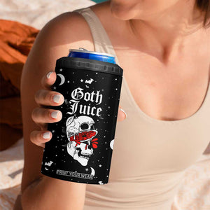 Goth Juice 4 in 1 Can Cooler Tumbler Halloween Skull Lovers Spooky Gifts for Women TB10 Print Your Wear