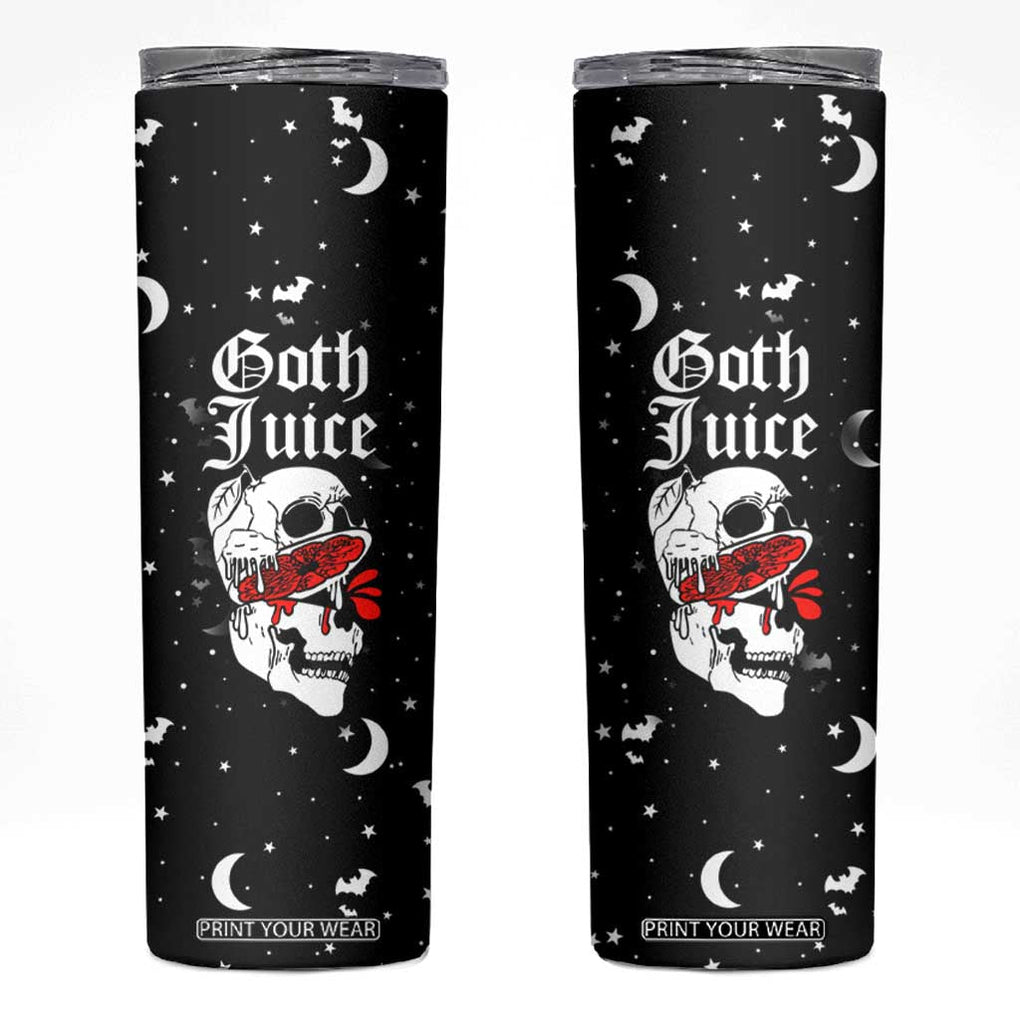 Goth Juice Skinny Tumbler Halloween Skull Lovers Spooky Gifts for Women TB10 Black Print Your Wear