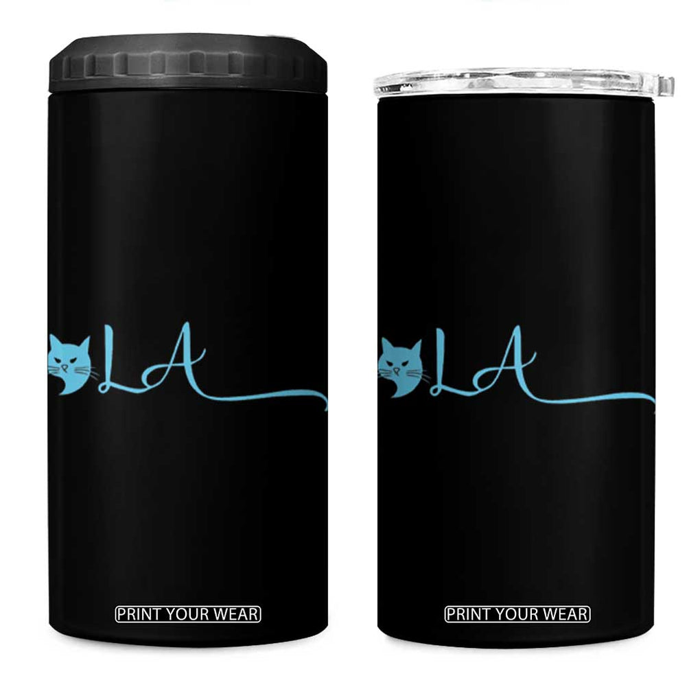 Kamala Harris 2024 President 4 in 1 Can Cooler Tumbler Comma La Cat Vote Blue TB10 One Size: 16 oz Black Print Your Wear