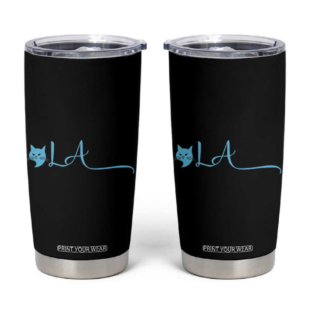 Kamala Harris 2024 President Tumbler Cup Comma La Cat Vote Blue TB10 Black Print Your Wear