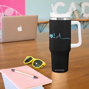 Kamala Harris 2024 President Tumbler With Handle Comma La Cat Vote Blue TB10 Print Your Wear