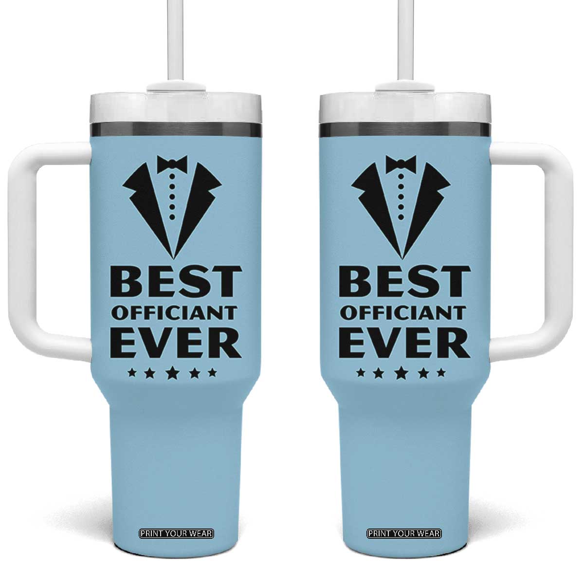 Wedding Officiant Tumbler With Handle Best Officiants Ever Just Married Gift For Newlywed TB10 One Size: 40 oz Blue Print Your Wear