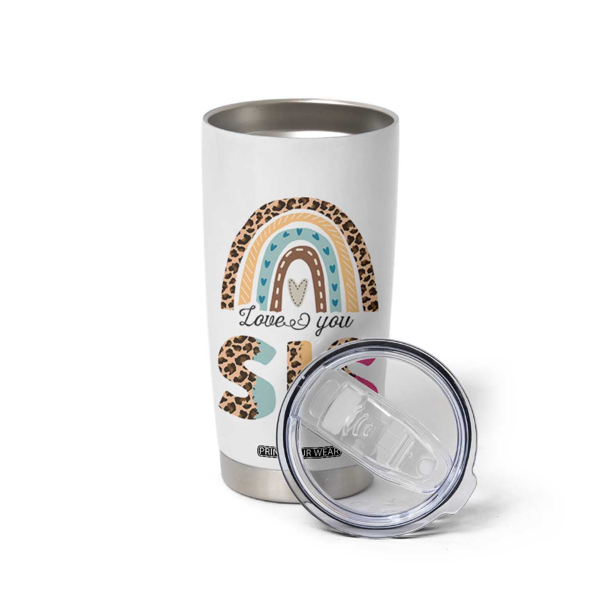 Love You Sis Tumbler Cup Missing You Sister Gifts Leopard TB10 Print Your Wear