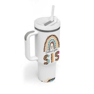 Love You Sis Tumbler With Handle Missing You Sister Gifts Leopard TB10 Print Your Wear