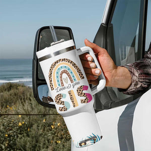Love You Sis Tumbler With Handle Missing You Sister Gifts Leopard TB10 Print Your Wear