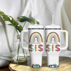 Love You Sis Tumbler With Handle Missing You Sister Gifts Leopard TB10 Print Your Wear
