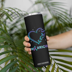 Suicide Prevention Awareness Skinny Tumbler Teal Purple Ribbon Semicolon Stay Tomorrow Needs You Warrior TB10 Print Your Wear