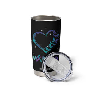 Suicide Prevention Awareness Tumbler Cup Teal Purple Ribbon Semicolon Stay Tomorrow Needs You Warrior TB10 Print Your Wear