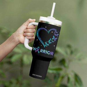 Suicide Prevention Awareness Tumbler With Handle Teal Purple Ribbon Semicolon Stay Tomorrow Needs You Warrior TB10 Print Your Wear