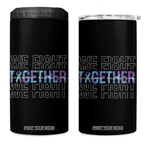 Suicide Prevention Awareness 4 in 1 Can Cooler Tumbler Teal Purple Ribbon We Fight Together Mental Health TB10 One Size: 16 oz Black Print Your Wear