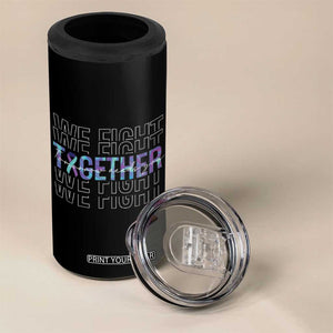 Suicide Prevention Awareness 4 in 1 Can Cooler Tumbler Teal Purple Ribbon We Fight Together Mental Health TB10 Print Your Wear