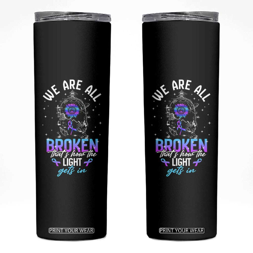 Suicide Prevention Awareness Skinny Tumbler Teal Purple Ribbon Semicolon Stay Tomorrow Needs You Warrior Therapist Psychologist TB10 Black Print Your Wear