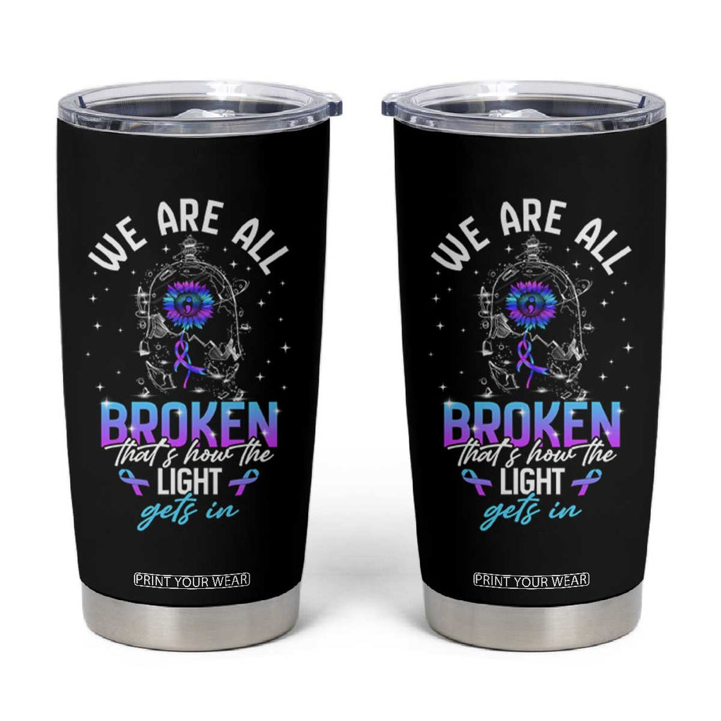 Suicide Prevention Awareness Tumbler Cup Teal Purple Ribbon Semicolon Stay Tomorrow Needs You Warrior Therapist Psychologist TB10 Black Print Your Wear