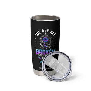 Suicide Prevention Awareness Tumbler Cup Teal Purple Ribbon Semicolon Stay Tomorrow Needs You Warrior Therapist Psychologist TB10 Print Your Wear