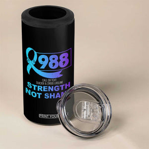 Suicide Prevention Awareness 4 in 1 Can Cooler Tumbler Teal Purple Call 988 Strength Not Shame TB10 Print Your Wear