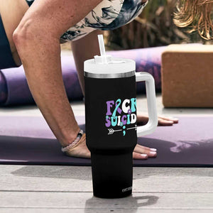 Suicide Prevention Awareness Tumbler With Handle Teal Purple Ribbon Fuck Suicide TB10 Print Your Wear