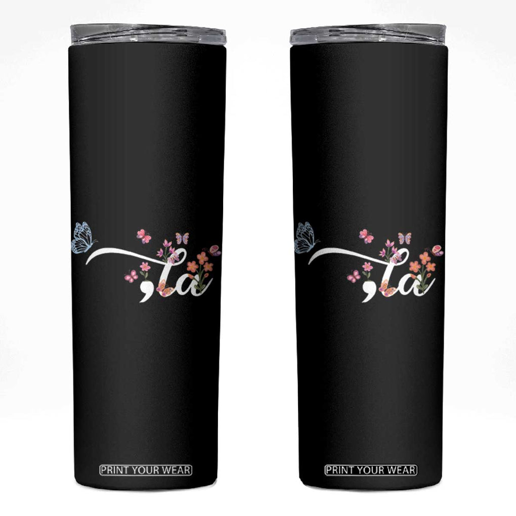 Kamala Harris 2024 Skinny Tumbler Vintage Floral Feminine First Female President TB10 Black Print Your Wear