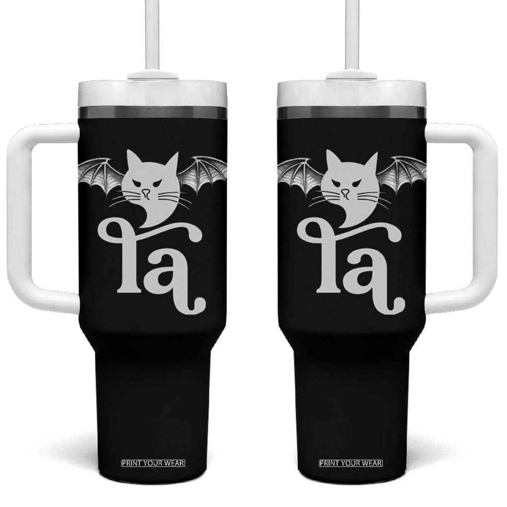 Kamala Harris 2024 President Tumbler With Handle Comma La Funny Cat Bat Wings Halloween TB10 One Size: 40 oz Black Print Your Wear