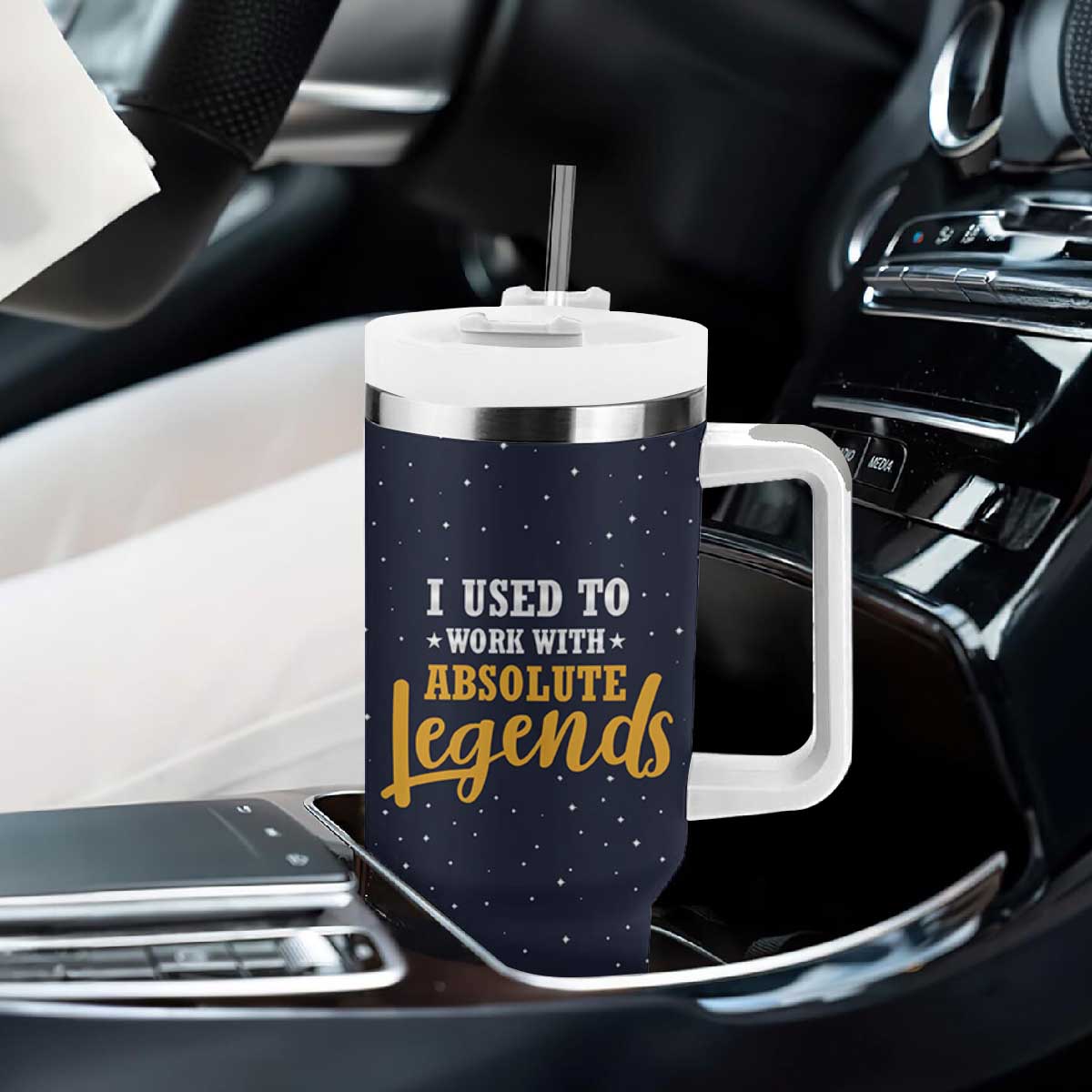 Going Away Gift For Coworker Tumbler With Handle I Used To Work With Absolute Legend TB10 Print Your Wear