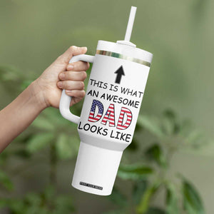 Gifts For Dad Tumbler With Handle Funny Father's Day This Is What an Awesome Dad Looks Like TB10 Print Your Wear