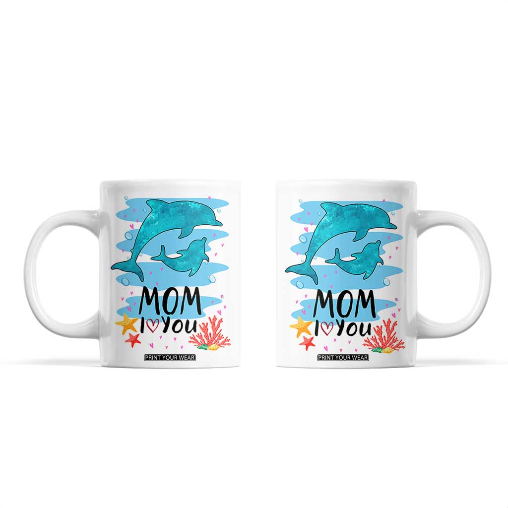 Gifts for Mom Birthday Coffee Mug I Love You Mom Cute Mothers Day Present TB10 White Print Your Wear