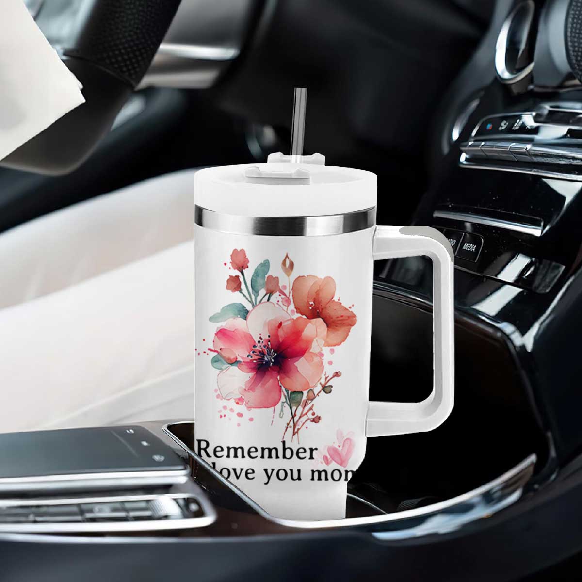 Gift For Mom Tumbler With Handle Remember I Love You Mom Flower Mothers Day Gift TB10 Print Your Wear