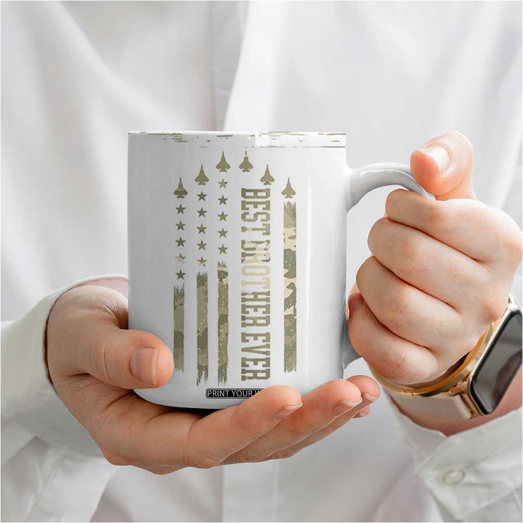 Best Brother Ever Coffee Mug Camo US Flag Gifts From Sisters Siblings TB10 Print Your Wear