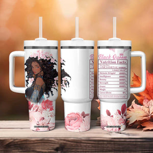 Black Queen Tumbler With Handle Afro Afican Roots Women Floral Juneteenth Black History TB10 Print Your Wear