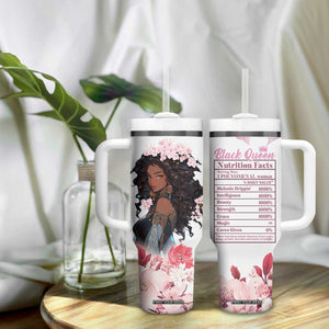 Black Queen Tumbler With Handle Afro Afican Roots Women Floral Juneteenth Black History TB10 Print Your Wear