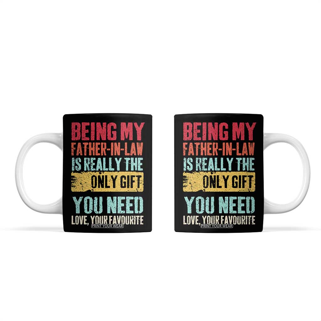 Father In Law Gift Coffee Mug Retro Funny Being My Father-in-law TB10 Black Print Your Wear