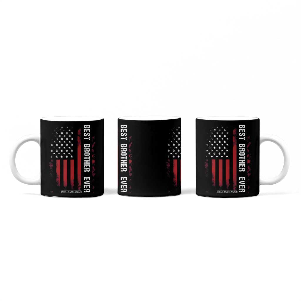 Best Brother Ever Coffee Mug Retro US Flag Gifts From Sisters Siblings TB10 Print Your Wear