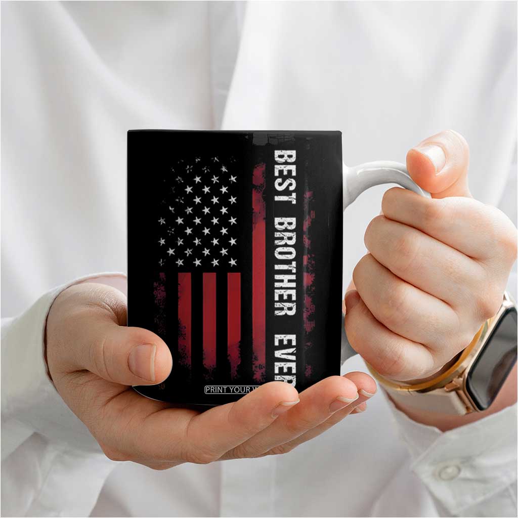 Best Brother Ever Coffee Mug Retro US Flag Gifts From Sisters Siblings TB10 Print Your Wear