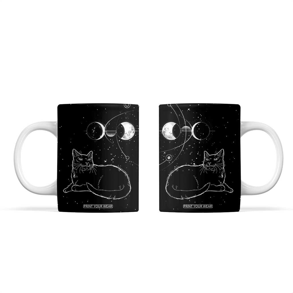 Black Cat Coffee Mug Cat Lover Gifts For Women Funny Goth Witch Gothic TB10 Black Print Your Wear