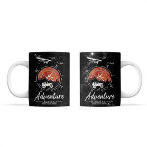 Adventure Awaits Coffee Mug Camping Mountain Nature Hiking Camp Lover Gift TB10 Black Print Your Wear