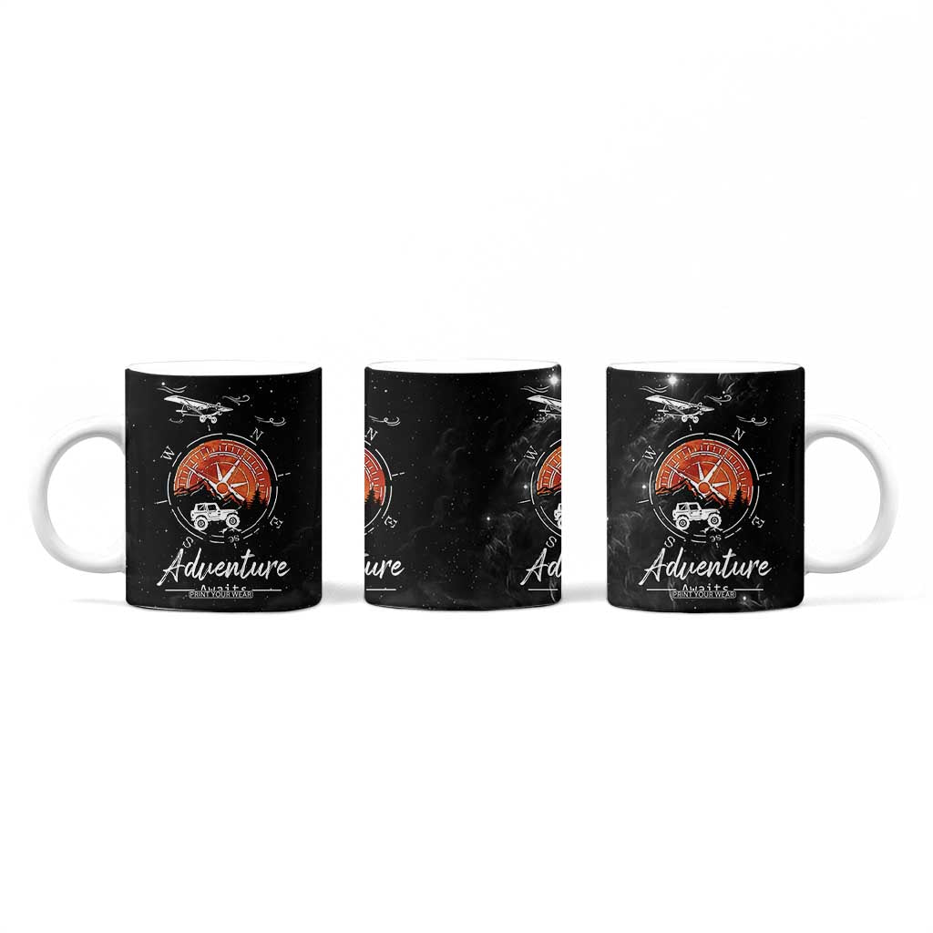 Adventure Awaits Coffee Mug Camping Mountain Nature Hiking Camp Lover Gift TB10 Print Your Wear