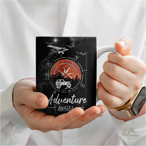 Adventure Awaits Coffee Mug Camping Mountain Nature Hiking Camp Lover Gift TB10 Print Your Wear