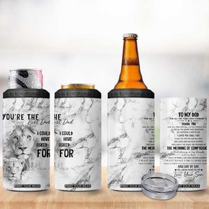 Christmas Gifts for Dad 4 in 1 Can Cooler Tumbler Lion Father and Son Fathers Day TB10 Print Your Wear