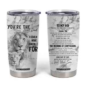 Christmas Gifts for Dad Tumbler Cup Lion Father and Son Fathers Day TB10 Marble Print Your Wear