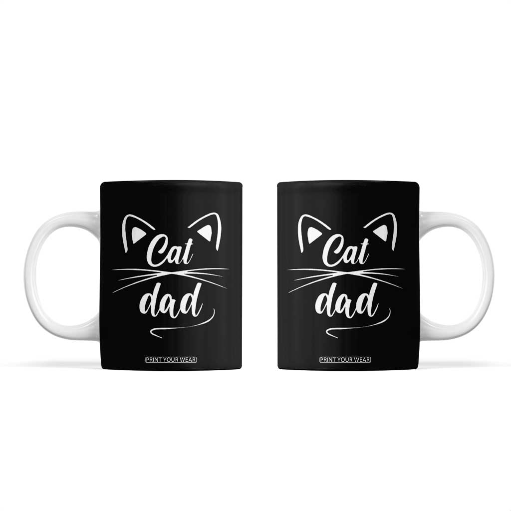Cat Dad Gift Coffee Mug Cat Lover Fathers Day TB10 Black Print Your Wear