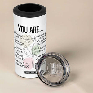 Christian 4 in 1 Can Cooler Tumbler Religious Self Care Inspiration Gifts Inspirational Scripture Cup with Bible Verse TB10 Print Your Wear