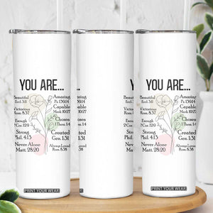 Christian Skinny Tumbler Religious Self Care Inspiration Gifts Inspirational Scripture Cup with Bible Verse TB10 Print Your Wear