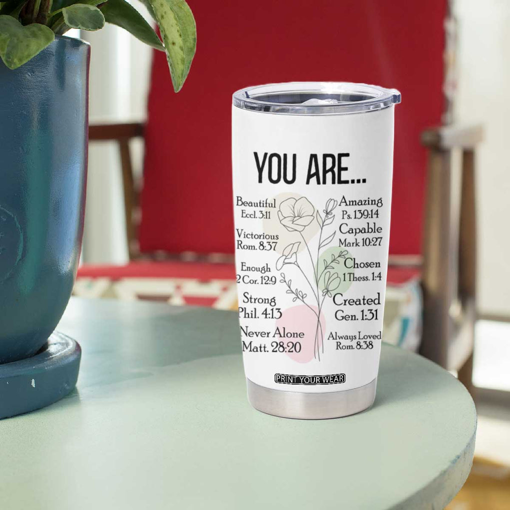 Christian Tumbler Cup Religious Self Care Inspiration Gifts Inspirational Scripture Cup with Bible Verse TB10 Print Your Wear