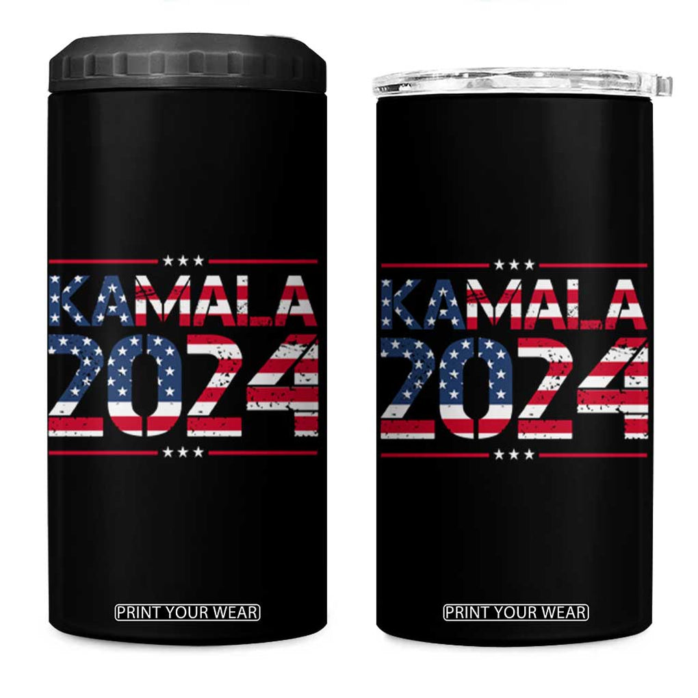 Harris Madam President 4 in 1 Can Cooler Tumbler Kamala 2024 TB10 One Size: 16 oz Black Print Your Wear