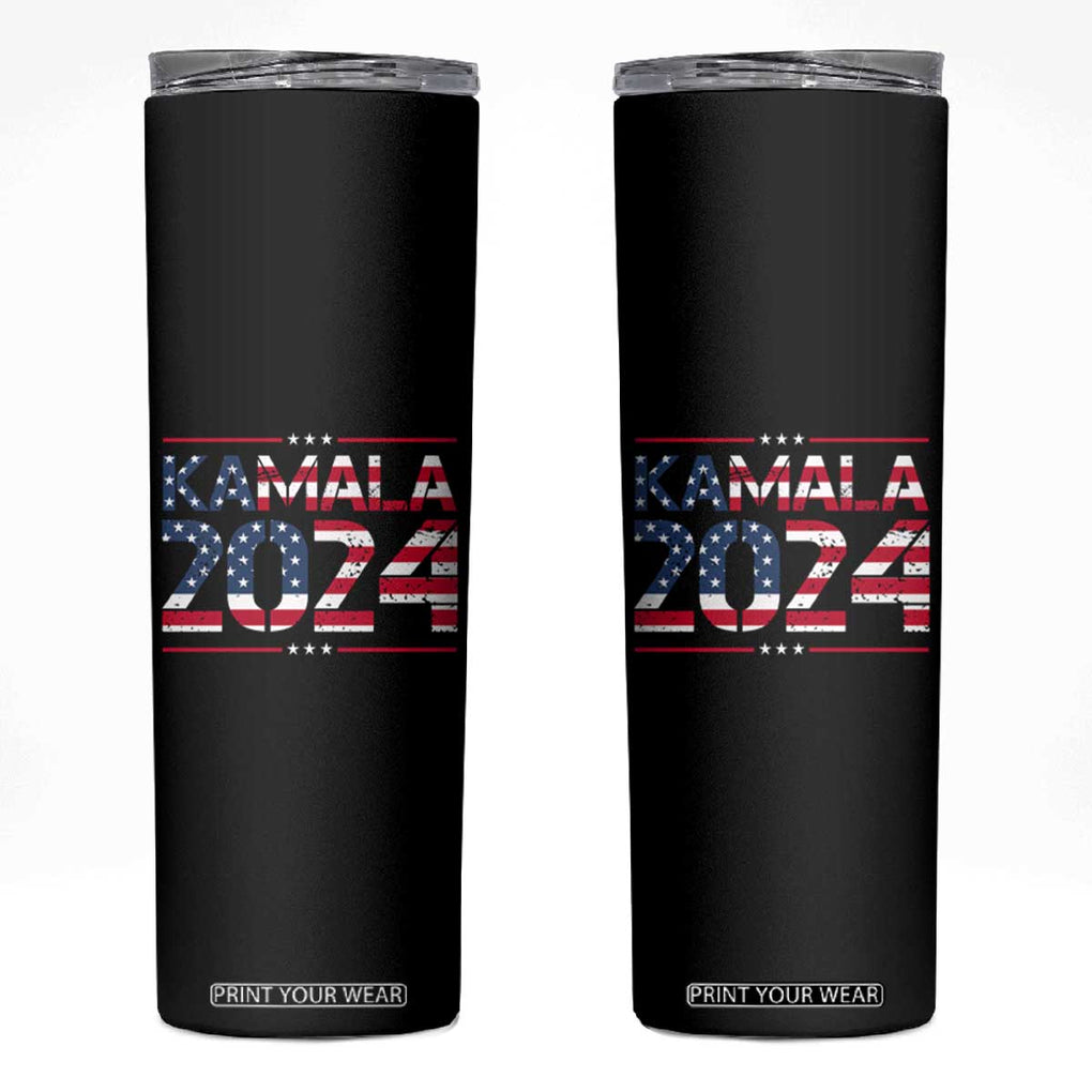 Harris Madam President Skinny Tumbler Kamala 2024 TB10 Black Print Your Wear